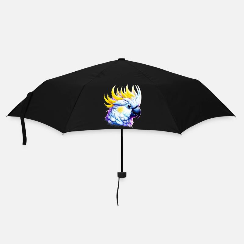 Papagei Kakadu - Regenschirm (klein) - Schwarz