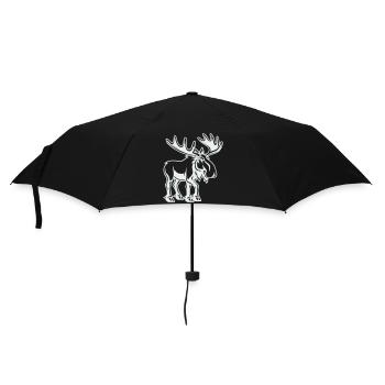 elch - Regenschirm (klein) - Schwarz - Vorne