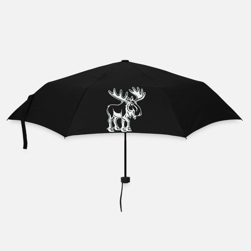 elch - Regenschirm (klein) - Schwarz