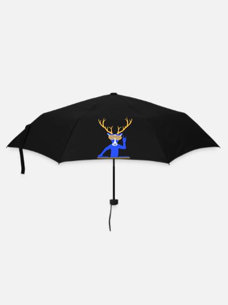 Cool DJ Cerf Fête Bois Mixer Club Musique - Parapluie standard - noir