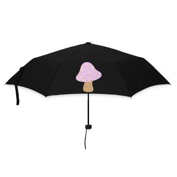 Pilz braun Punkte Dots pastell Wald Kinderzimmer - Regenschirm (klein) - Schwarz - Vorne