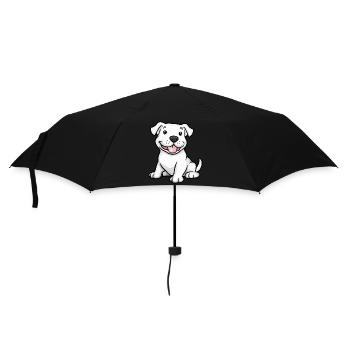 Dogo Argentino Hund Comic Baby - Regenschirm (klein) - Schwarz - Vorne