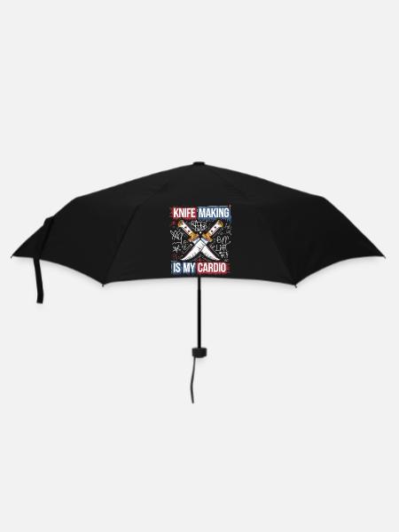 Leidenschaft für Messer und Schmiedekunst - Regenschirm (klein) - Schwarz