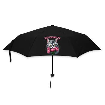 Rage Consumes Me Lustiges Katzenblümchen - Regenschirm (klein) - Schwarz - Vorne