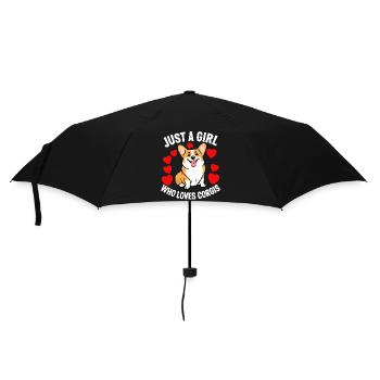 Nur ein Mädchen das Corgis liebt - Regenschirm (klein) - Schwarz - Vorne