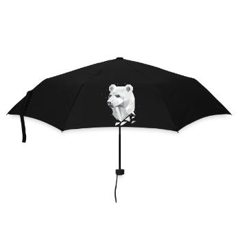 Geometric Bear Head – Strength and Tranquility - Umbrella (small) - black - Front