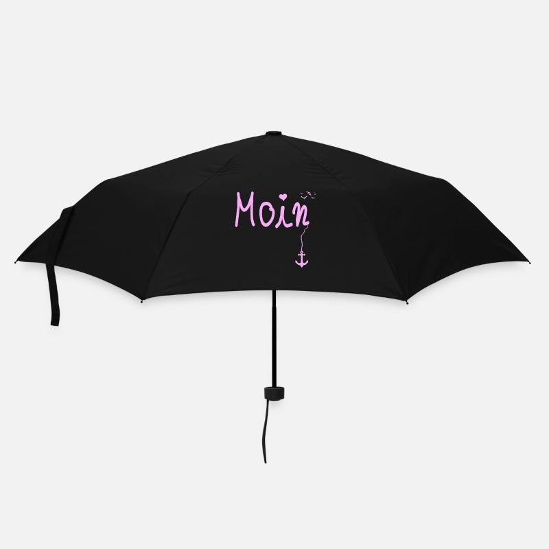 Moin Begrüßung Moin mit Möwe - Regenschirm (klein) - Schwarz