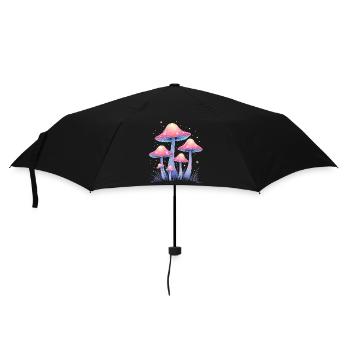 Magic Mushrooms - Mystical Forest Art - Umbrella (small) - black - Front