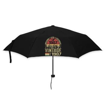 Vintage 1987 Cadeau Anniversaire 1987 - Né en 1987 - Parapluie standard - noir - Devant
