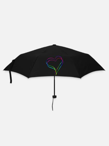 Herzen Regenbogen - Liebe - Regenschirm (klein) - Schwarz