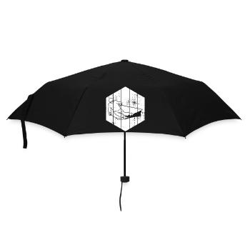 Skifahrer Zeichnung - Regenschirm (klein) - Schwarz - Vorne