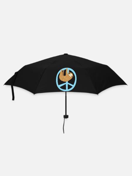 Faultier Peacezeichen - Regenschirm (klein) - Schwarz