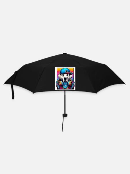 Hund - Regenschirm (klein) - Schwarz