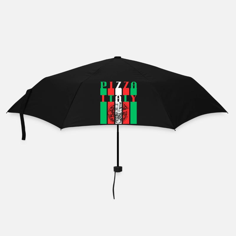 Pizza Italien Stil Illustration - Regenschirm (klein) - Schwarz