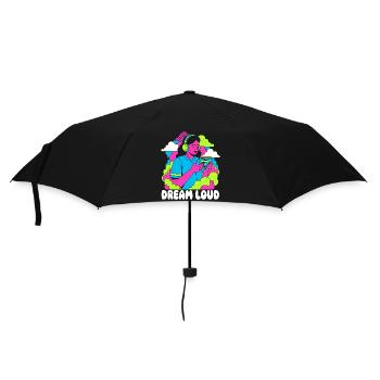 Traum Laut Neon Pop - Regenschirm (klein) - Schwarz - Vorne