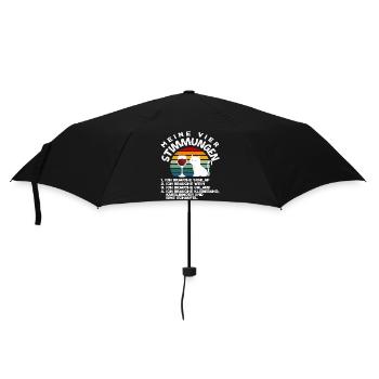 Meine vier Stimmungen Schlaf Wein Urlaub Schaufel - Regenschirm (klein) - Schwarz - Vorne