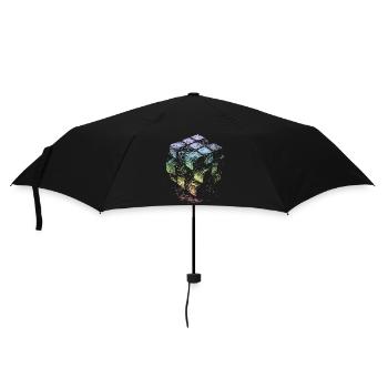 Kubus Regenbogenfarben - Regenschirm (klein) - Schwarz - Vorne