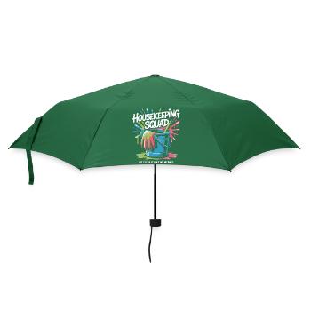 Lustiges Putzen Design - Regenschirm (klein) - Flaschengrün - Vorne