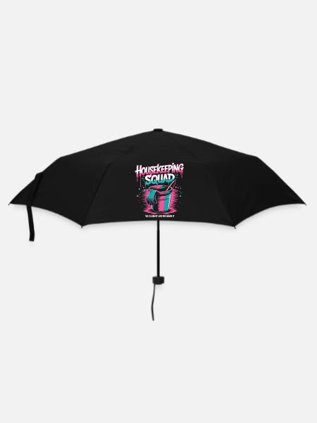Lustiges Putzen Design - Regenschirm (klein) - Schwarz