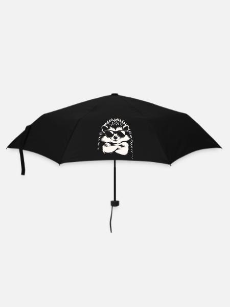 Cool hedgehog with sunglasses | Funny animal motif - Umbrella (small) - black