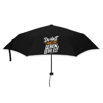 Du hast nur ein Leben – Lebe Es! - Regenschirm (klein) - Schwarz - Vorne
