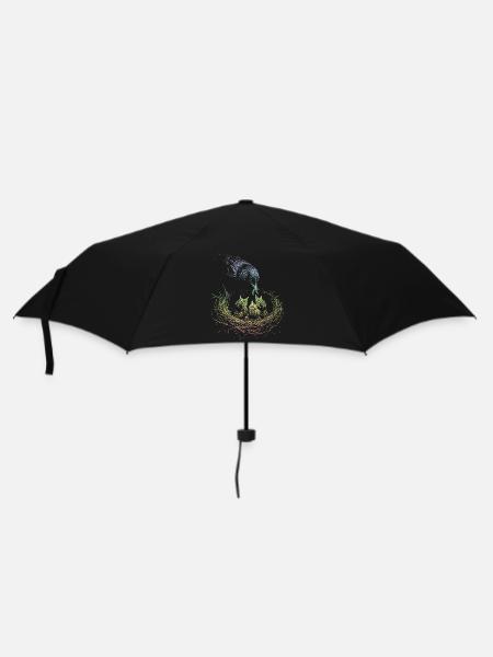 Amsel - Regenschirm (klein) - Schwarz