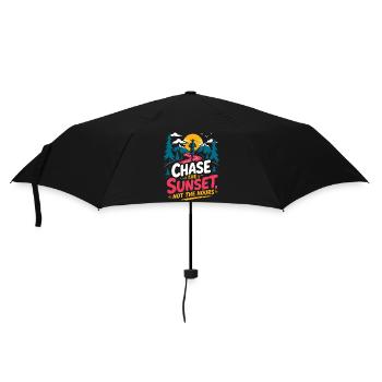 Trail Running - Chase The Sunset Not the Hours - Umbrella (small) - black - Front