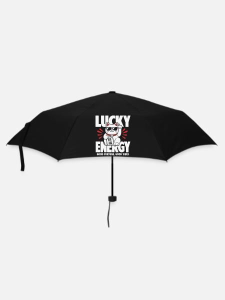 Lucky Energy Cool Cat - Regenschirm (klein) - Schwarz