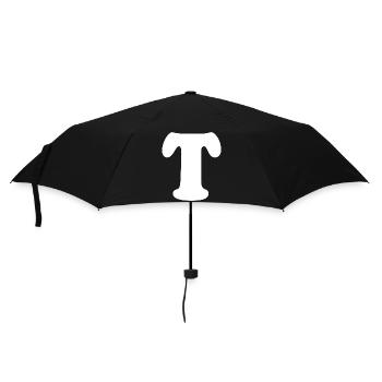 Caractères en T en grande taille | Lettre T | T Logo - Parapluie standard - noir - Devant