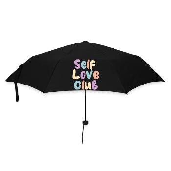 Self Love Club Pastelldruck - Regenschirm (klein) - Schwarz - Vorne