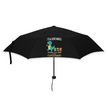 Teachersaurus Teacher Humor with Little Dinosaur - Umbrella (small) - black - Front