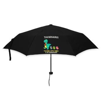 Teachersaurus Teacher Humor with Little Dinosaur - Umbrella (small) - black - Front
