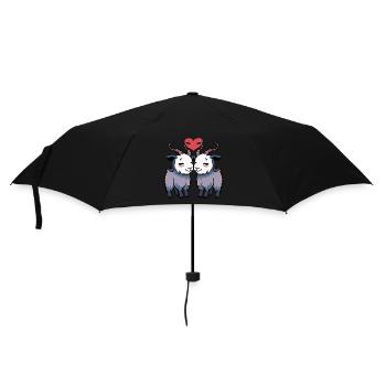 Ziege Paar Herz - Regenschirm (klein) - Schwarz - Vorne