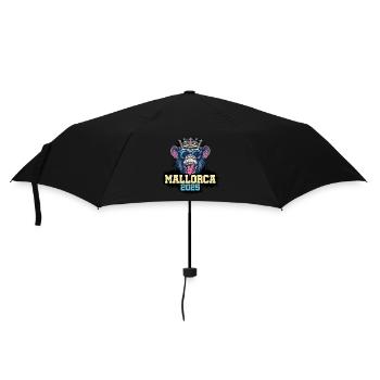 Mallorca 2025 Affe - Regenschirm (klein) - Schwarz - Vorne