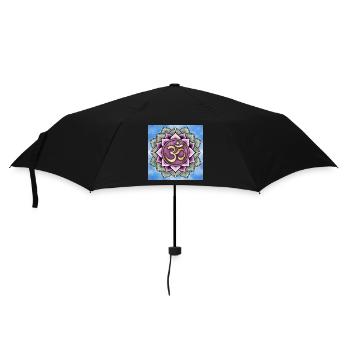 Om Zeichen in Lotusblume - Regenschirm (klein) - Schwarz - Vorne