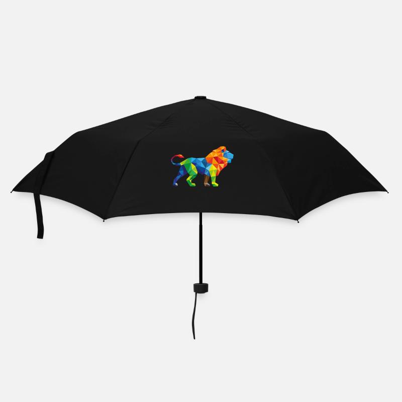 Colorful Lion - Triangle Art - Umbrella (small) - black