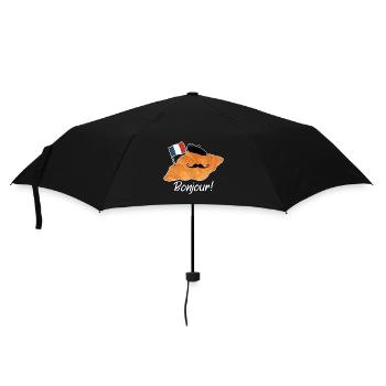 Bonjour Croissant - Lustiges französisches Essen - Regenschirm (klein) - Schwarz - Vorne