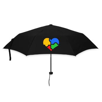 Autismus Autist Liebe Herz Puzzle - Regenschirm (klein) - Schwarz - Vorne