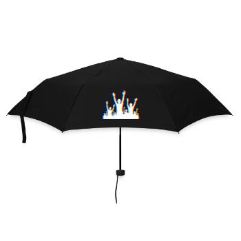 Glitch Party – Festival Style - Regenschirm (klein) - Schwarz - Vorne