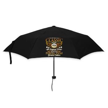 Jahrgang 1950 Klassiker Geburtstag Geschenk Herren - Regenschirm (klein) - Schwarz - Vorne