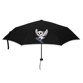 owl snowboard snowboarder snowy owl winter sports - Umbrella (small) - black - Front