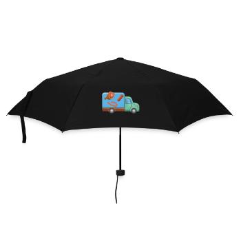 Delivery service meat and sausage cart - Umbrella (small) - black - Front