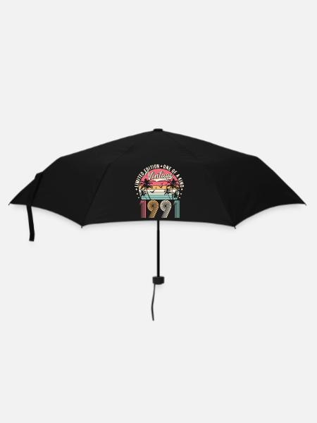 1991 Vintage Birthday Vintage Retro Gift - Umbrella (small) - black