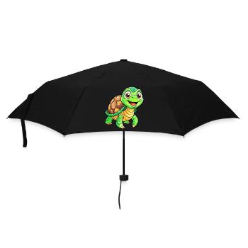 Mega süße Schildkröte - Regenschirm (klein) - Schwarz - Vorne