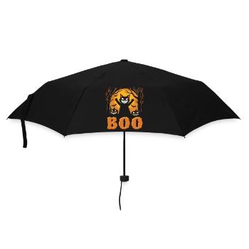 Happy Halloween Cat - Creepy Grin - BOO - Umbrella (small) - black - Front