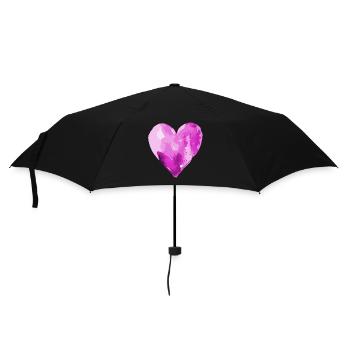 Herz Liebe Wasserfarben - Regenschirm (klein) - Schwarz - Vorne