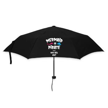 Mermaid or Pirate Who Will Win - Umbrella (small) - black - Front