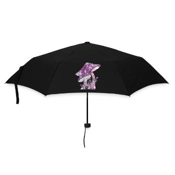 Magic Mushrooms Psychedelic Hippie Design - Umbrella (small) - black - Front