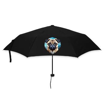 Pug Face Geometry Art - Umbrella (small) - black - Front