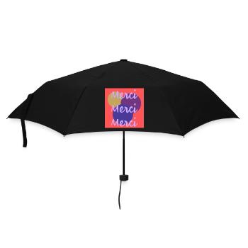 MERCI. THANKS. THANK YOU. ANNIVERSAIRE. NAISSANCE. - Parapluie standard - noir - Devant